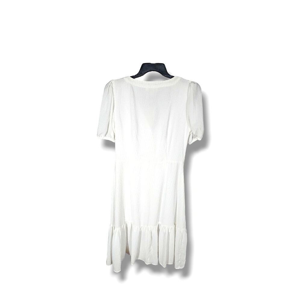 Michael Michael Kors White Tie Button Front Fit & Flare Dress Petite L NWT - Picture 4 of 8